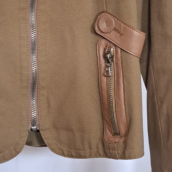 RUDSAK MADE IN CANADA moto crop JACKET Sz LARGE CANVAS & LEATHER RARE A GEM WO - Picture 4 of 15